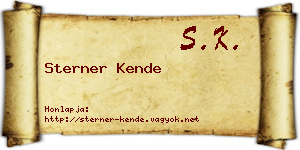 Sterner Kende névjegykártya